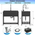thumbnail image 2 of Stainless Steel Large Utility Sink, 41.7" × 23.2" × 38.9" Freestanding Sink with Cold and Hot Water Faucet,Hoses and Drain Kit,Freestanding Laundry Sink, for Kitchens, Bathrooms, Garage, Laundry Room, 2 of 7