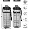 thumbnail image 2 of Half Gallon Water Bottle with Sleeve Water Bottle 64 Oz Water Bottle with Time Marker, 1/2 Gallon Water Bottles Half Gallon Water Bottle with Straw and Gym Yoga 1/2 Gallon Water Jug for Women Peacock, 2 of 6