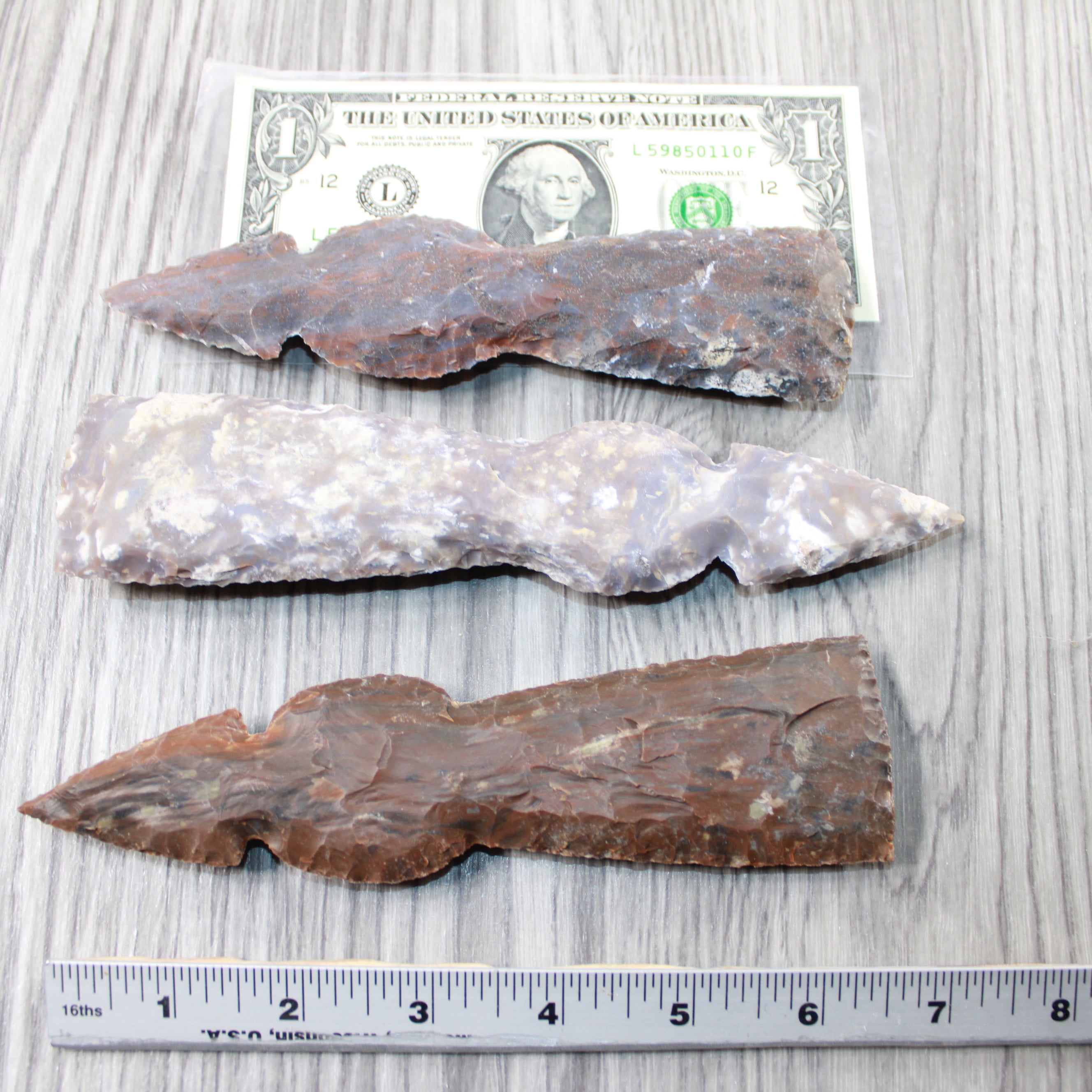 3 Stone Ornamental Tomahawk Heads #124-2 Ax Axe Hatchet