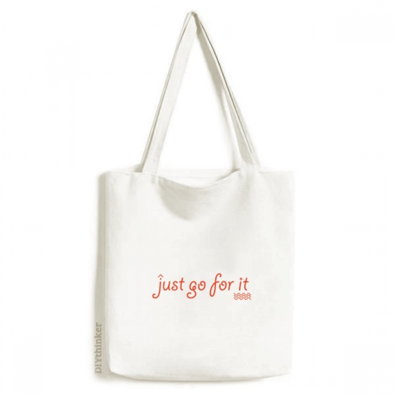 Buzzword Just Go For It Art Deco Fashion Tote Canvas Bag Shopping Satchel Casual Handbag