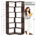 thumbnail image 3 of Homieasy 7-Tier Corner Bookshelf - Freestanding L-Shaped Etagere with Baffle for Home Office, Living Room & Bedroom,Black Walnut, 3 of 8