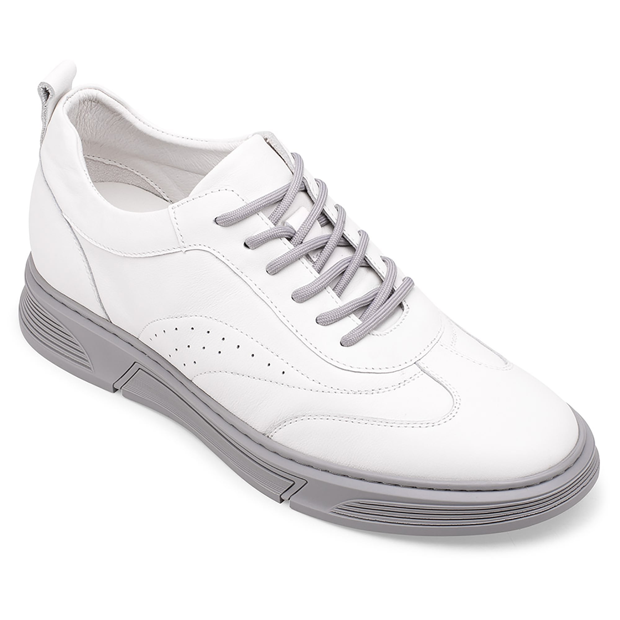 CMR CHAMARIPA Height Increasing Casual Shoes White Leather Elevator ...