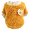 thumbnail image 2 of Dog Sweaters for Small Dogs Girl Daisy Style Plush Round Neck Flowers Sweater Autumn Winter Warm Puppy Girl Fleece Sweater for Small Medium Dogs, 2 of 7