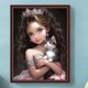 thumbnail image 3 of Pintura de diamante 5D DIY taladro redondo completo dulce niña gato decoración del hogar arte 30x40cm, 3 of 9