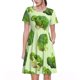 thumbnail image 1 of Fotbe Broccoli 3 Vestido Largo de Moda para Mujer, Vestido Tipo Camiseta con Manga Corta y Estilo Casual a Rayas y Bloques de Color, 1 of 6