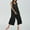 Black1, variant on Kojanyu Women’S Solid Color Sleeveless Button-Down Jumpsuit – Elastic Waist, Wide-Leg Culotte Overalls for Casual & Everyday Wear,Black,L