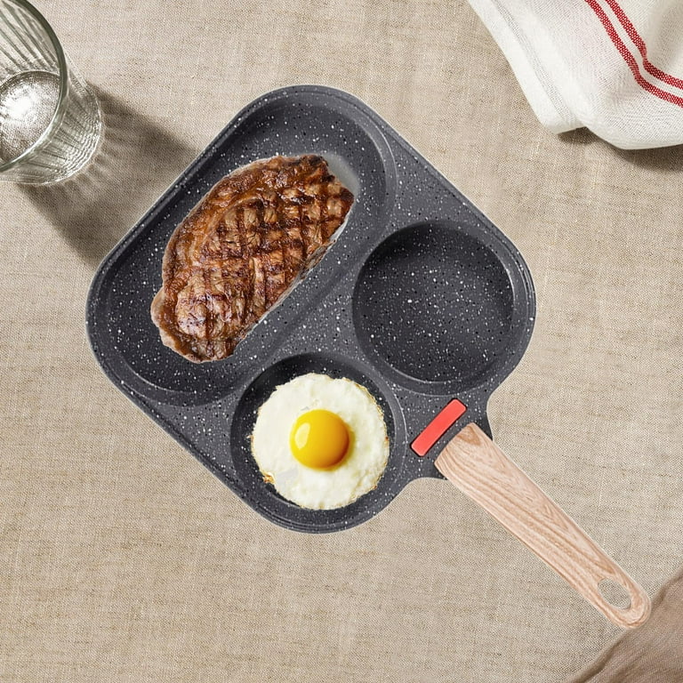 3 Section Skillet Mini Pancake Pan, Kitchen Cooking Tool Egg Steak