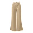 thumbnail image 4 of WTOBBY Women's Vintage Bloom Palazzo Pants - High Waist Wide Leg Trousers with Dual Pockets & Breathable Cotton Blend for Street Fashion,Beige L, 4 of 5