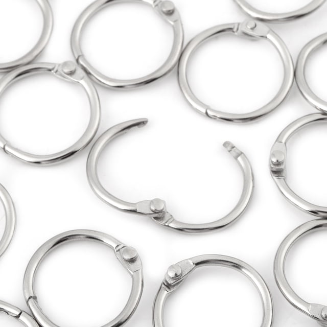 Hinged Ring Split Ring Hinged Binder Loose Leaf Clip 20PCS Metal Hinged Ring Book Binder Split Key Rings Album Scrapbook Loose Leaf Clip 30mm