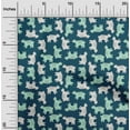 thumbnail image 2 of oneOone Cotton Cambric Teal Blue Fabric Animal Dress Material Fabric Print Fabric By The Yard 42 Inch Wide, 2 of 5