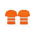 thumbnail image 4 of Yartina Men High Visibility Safety Construction Work T-Shirts Hi Vis Short Sleeve Cycling Reflective Orange 3XL, 4 of 5