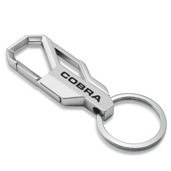 iPick Image for Ford Cobra Silver Carabiner-style Snap Hook Metal Key Chain, Official Licensed
