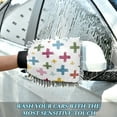 thumbnail image 6 of Microfiber Car Wash Gloves With Chenille & Polyester Terry Scratch-Free Cleaning Elastic Cuffs Colorful Hand-drawn Crosses, 6 of 8