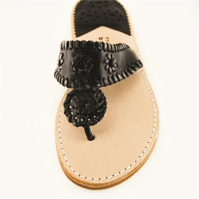 Palm Beach Sandals - Palm Beach Sandals PB1005-9 Hand Crafted Womens Leather Sandals, Black