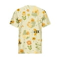 thumbnail image 5 of World Bee Day Shirt for Women Cute Floral Bee Print Short Sleeve Tops Summer Crew Neck Pullover for Celebration Party, 5 of 5