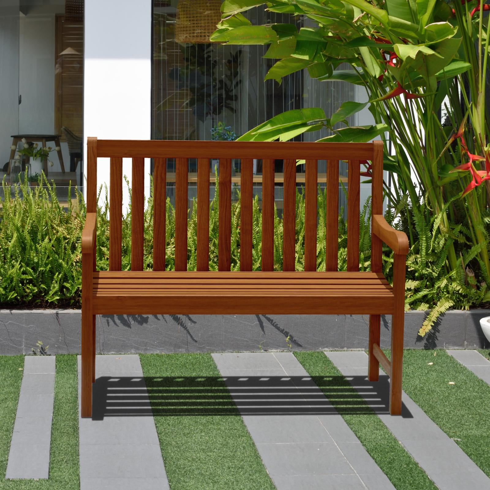 Milano FSC Eucalyptus Wood 3-Piece Patio Conversation Set, Seats 4