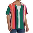 thumbnail image 4 of Haiem Vertical Stripes Men's Casual Shirts Short Sleeve Button Down Shirts Fashion Textured Summer Beach Shirt-XX-Large, 4 of 7