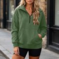 thumbnail image 4 of Sweatshirt for Women With Zipper Solid Color Hoodless Sports Sweatshirt Casual Loose Lapel Pocket Jackets Spring Fall Winter Coats 2026 Fashion, 4 of 7
