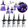 thumbnail image 2 of OUSITAID Halloween Ghost Light String Hanging Glowing Ghost Hat For Outdoor Garden Decor, 2 of 6