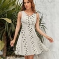 thumbnail image 7 of Dots Waves Shades of Green Dots Women's Tank Dress V Neck Sleeveless Summer Sundress, 7 of 7