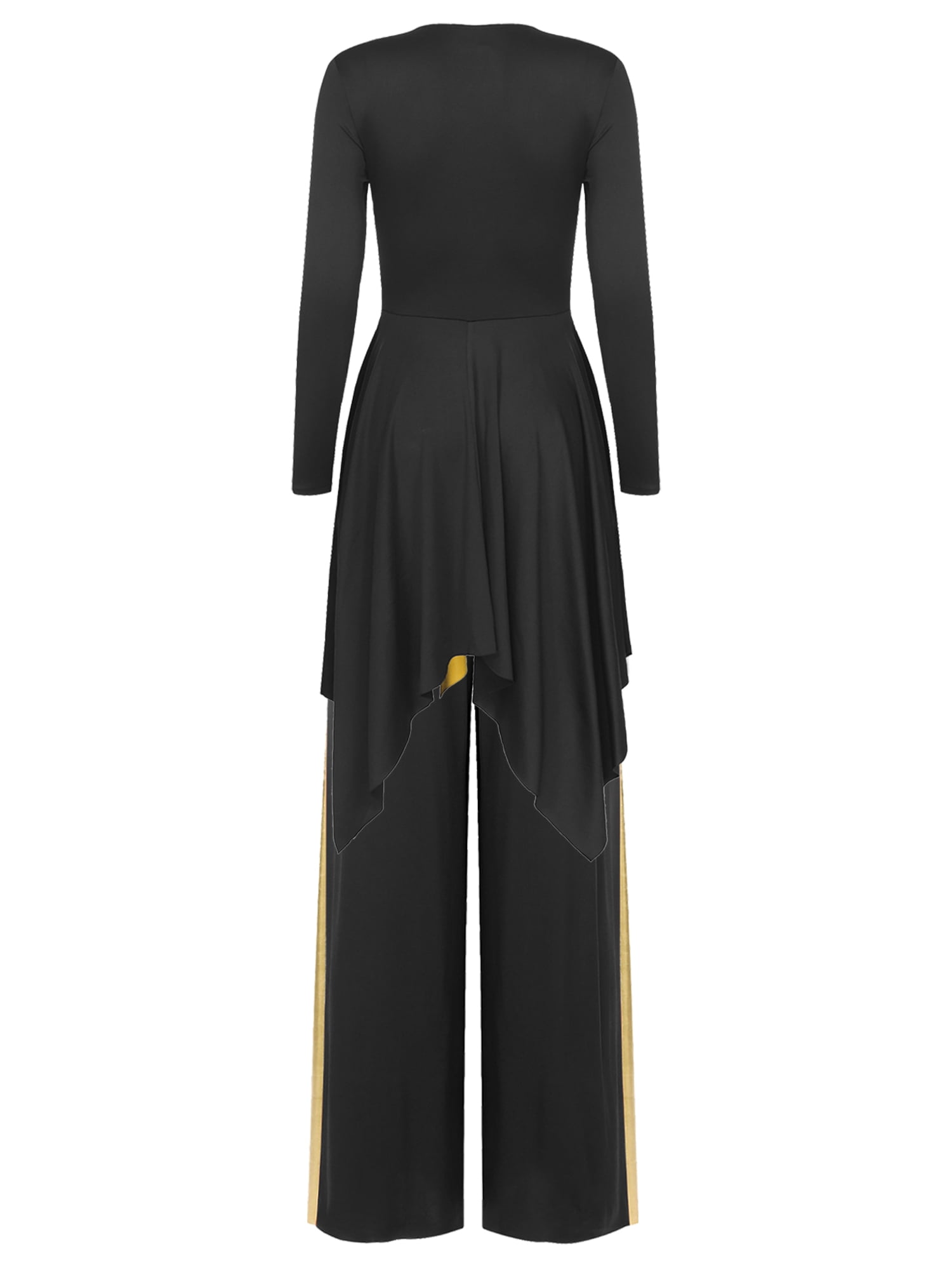 Venjoe Women Worship Dance Outfit Metallic Color Block Praise