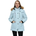 thumbnail image 3 of Wantdo Women's Recycled Winter Coat Warm Winter Jacket Padded Parka Coat Ice Blue S, 3 of 10