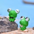 thumbnail image 4 of Visland 6PCS Resin Mini Frogs Green Frog Miniature Figurines Fairy Garden Miniature Moss Landscape DIY Terrarium Crafts Ornament Accessories for Home Décor, 4 of 8