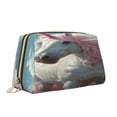thumbnail image 2 of Xecao Flower White Horse (2) Print Fashion Makeup PVC Bag Large Capacity Travel Cosmetic Bag for Women Organizer Toiletry Clutch, 2 of 8