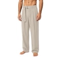 thumbnail image 3 of PNTUTB Fashion Men's Straight Leg Pants Soild Color Button Zip Casual Loose Comfort Trousers Daily Commute Trendy Versatile Long Pants with Pockets, 3 of 7