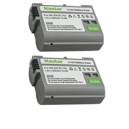 Kastar 2-Pack EN-EL15b / EL15a Battery Replacement for Nikon D7000 D7100 D7200 D7500 Z 6 Z6 Z 7 Z7 Z 7 Q3 Z7Q3 1 V1 D500 D600 D610 D750 D780 D800 D800E D810 D810A D850 DLSR Camera