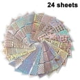 thumbnail image 1 of 12/24 hojas de pegatinas para uñas, plantillas de vinilo ahuecadas, pegatinas para decoración de uñas, calcomanías para uñas, herramienta de manicura DIY al azar, 1 of 8
