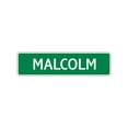 thumbnail image 1 of Malcolm Boys Children Indoor Outdoor Name Letter Printed Label Wall Plaque Decoration Aluminum Metal Sign 4"x13.5", 1 of 1