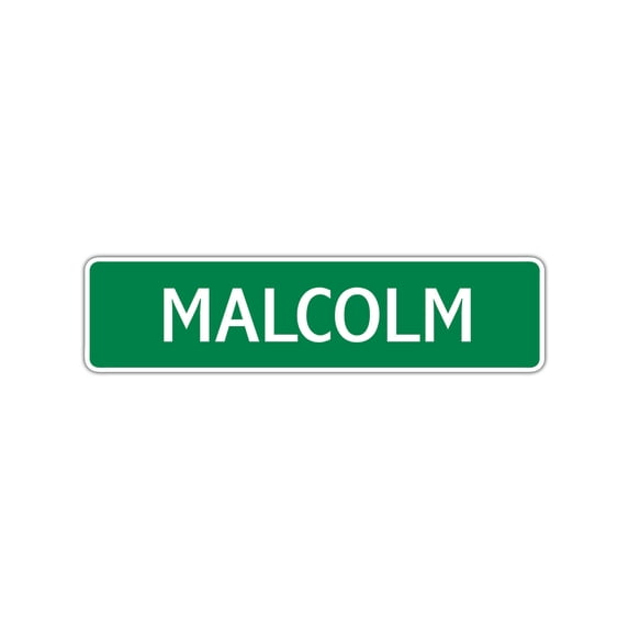 Malcolm Boys Children Indoor Outdoor Name Letter Printed Label Wall Plaque Decoration Aluminum Metal Sign 4"x13.5"