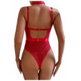 thumbnail image 4 of TSADFHJI Lingerie for Women Set Women Lingerie Sexy Clothing Fashion New Pattern Solid Color Simple Mesh Hollow Transparent Sexy Tight Underwear M Red, 4 of 9