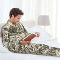 thumbnail image 6 of Fotbe Vineyard Landscape Pattern Long Sleeve Pajama Set for Men,Sleepwear Set,2-piece Loungewear Set,Soft PJs Comfy Nightwear with Pockets-Medium, 6 of 7