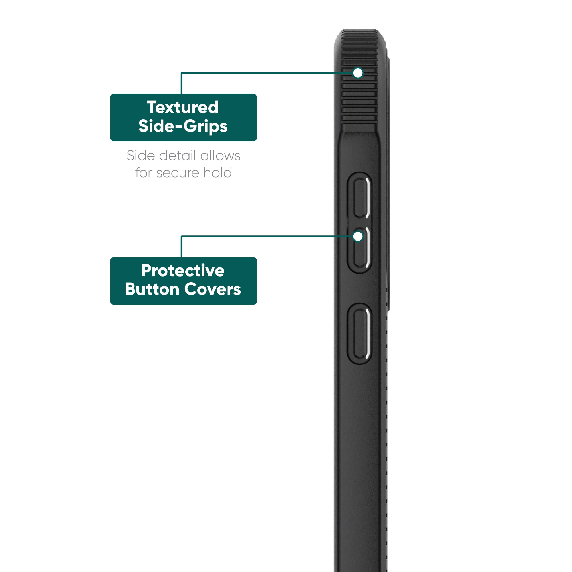 onn. Dual-Layer Phone Case for Samsung Galaxy S24 5G - Black/Clear