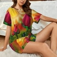 thumbnail image 6 of Womens Pajama Sets With Pocket, Rose Psychedelic Lounge Sets Short Sleeve Sleepwear PJ Sets for Women, 6 of 6