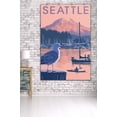 thumbnail image 2 of Seattle, Washington, Marina and Rainier at Sunset (36x54 Giclee Gallery Art Print, Vivid Textured Wall Decor), 2 of 3
