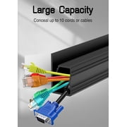 6 Pack Under Desk Cable Management Kit, J Channel Cable Raceway with Double Side Tape, Cord Organizer Tray for Desk, Easy Install, No Drilling, Cable Hider for Home & Office, Child & Pet Proof