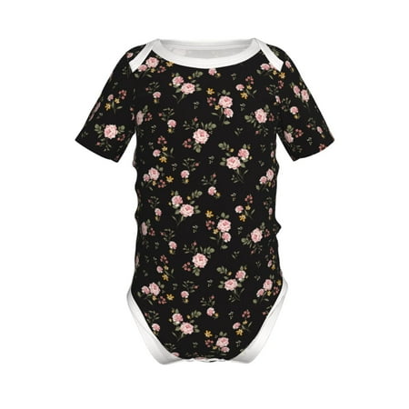 

Adobk Flowers Print Baby Climbing Clothes Jumpsuit Rompers Classic Rompers Child Short sleeve Bodysuits-12 Months