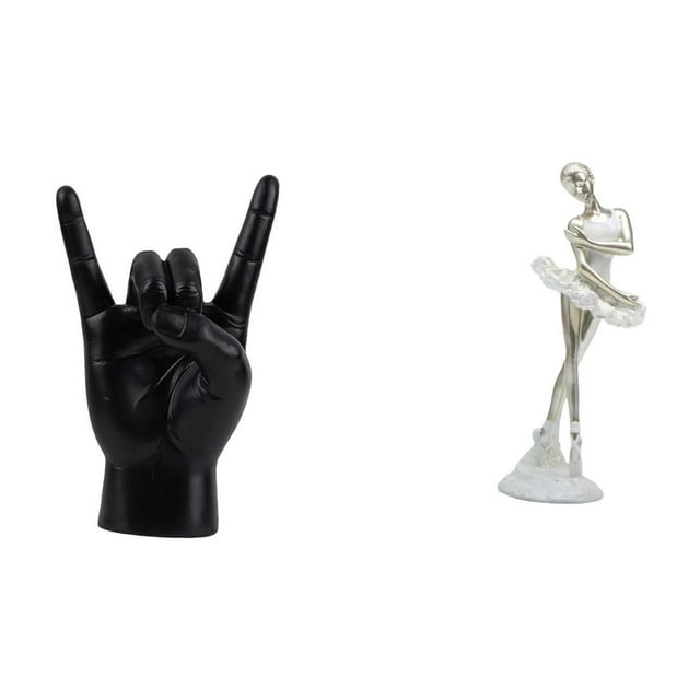 Estatua del gesto de la roca,Estatuas y figuras de dedos con gestos de música rock,Figura de escritorio,Estatua de bailarina de ballet,adorno de escritorio,decoración del hogar,Estatua de