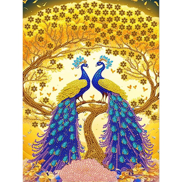 Diamond Painting 5D DIY Kit de decoración de pavo real con forma especial parcial (YXC539) FLhrweasw Nuevo