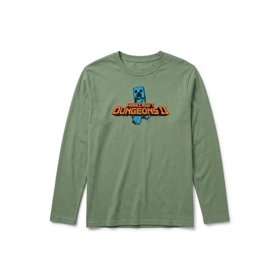 Minecraft Boys’ Long Sleeve Graphic T-Shirt, Dungeons, Sizes XS-XXL