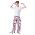 thumbnail image 2 of FORMRS Boys Pajama Pants with Pockets Size 6-8Y Kids Lounge Sleep Bottoms, Purple Cute Halloween, 2 of 8