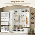 thumbnail image 4 of Harper & Bright Designs Modern Hall Tree with Bench and Hooks , 3-in-1 Coat Rack with Shoe Cabinet , Entryway Tree with Storage and Adjustable Shelves for Entryways , Whitw, 4 of 15