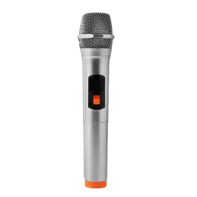 Micrófono de apoyo para escenario de canto, disfraz de micrófono, actividad de grabación para niños pequeños, niñas y niños, disfraz de periodista Naranja Plateado