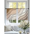 thumbnail image 4 of Modern Abstract Sheer Curtains 54 Inches Long 2 Panels Geometric Beige Gradient Light Filtering Semi Sheer Window Curtains Drapes for Bedroom Living Room 52"x54"&nbsp;2&nbsp;&nbsp;Panels, 4 of 7