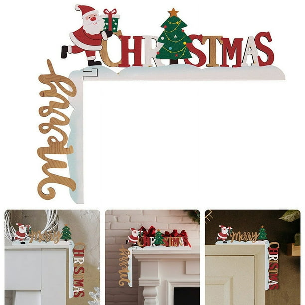 Xihbxyly Adorno Navideño de Madera con Forma de Letra, Tridimensional, para Colgar En El Marco de La Puerta, Decoración Navideña Elaborada, Versátil para Exhibir En La Mesa o La Puerta, Decoración Fe