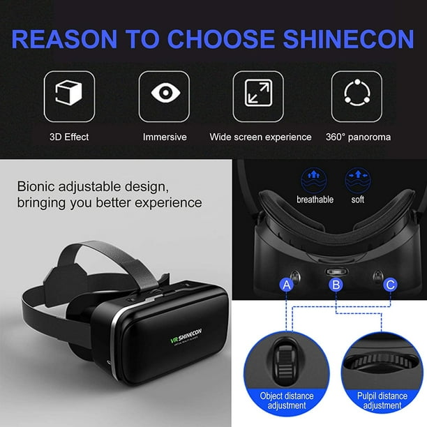 Casque Vr compatible avec iphone Android Phone Lunettes de réalité  virtuelle universelle