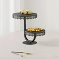thumbnail image 4 of AOOOWER Elegant Two Tiers Birthday Cake Stand Iron Round Dessert Display Tray Metal Dessert Holder for Kitchen or Dining Room, 4 of 14